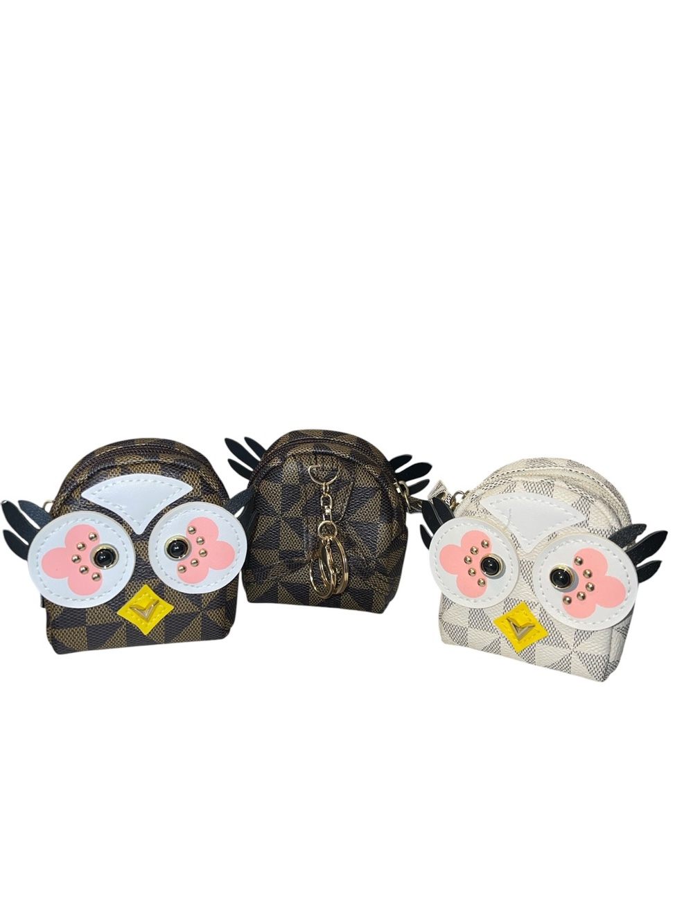 CUTE OWL MINI BACKPACK BAG CHARM KEYCHAINS SET